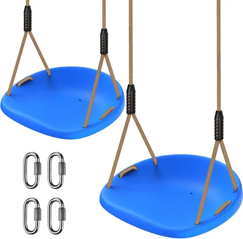 Miniatura 10 de BeneLabel Paquete de 2 Asientos de Columpio de Servicio Pesado de Capacidad de 500 Libras con Tabla de Asiento Más Ancha y Cuerda Ajustable