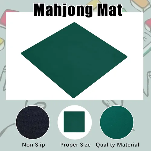 Miniatura 2 de Buryeah Mahjong Mat - Tapete grande de goma de neopreno antideslizante para mesa de juegos de dominó, juego de cartas de póquer, juego de mesa
