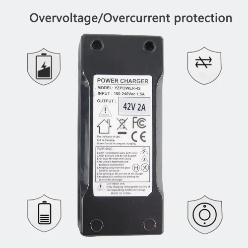 Miniatura 5 de Cargador adaptador de batería de litio de 42V 2A con fuente de alimentación de conector en línea de 3 clavijas para batería de litio 42V
