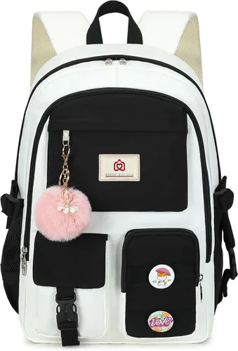 Miniatura 16 de Hidds Mochilas para laptop de 15.6 pulgadas, mochila escolar universitaria para niñas y mujeres, bonita bolsa de libros para escuela primaria Negro