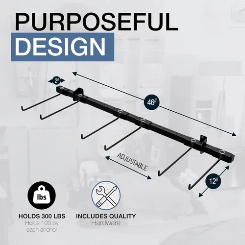 Miniatura 3 de StoreYourBoard Estante de almacenamiento para sillas triple – Estante de sillas plegables resistente para la organización del hogar y la cochera
