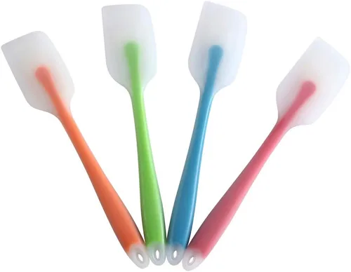 HiramWare Juego de 4 espátulas de silicona resistentes al calor 450F con núcleo de acero inoxidable, utensilios de cocina de buen agarre de grado