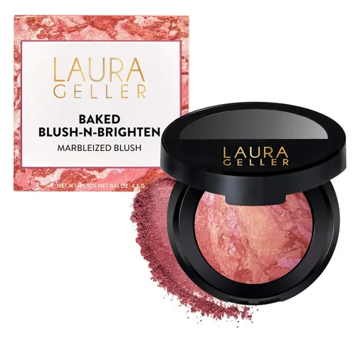 LAURA GELLER NEW YORK Baked Blush-n-Brighten - Rubor marmoleado para mejillas - Tonos tropicales - Acabado satinado - Color para construir 02 Tonos
