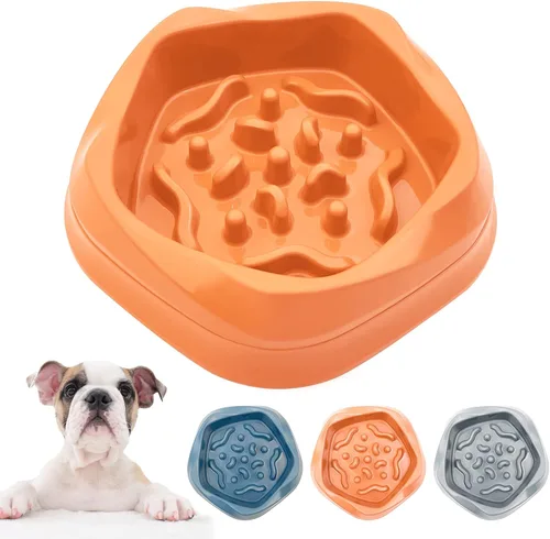 Miniatura 11 de VANNON Paquete de 2 cuencos de alimentación lenta para perros, cuencos antideslizantes y duraderos para cachorros y perros pequeños, sin BPA, 1 taza