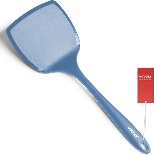 Miniatura 13 de Espátula volteadora de silicona para panqueques con mango alargado, espátulas de cocina resistentes al calor para utensilios de cocina Gris profundo