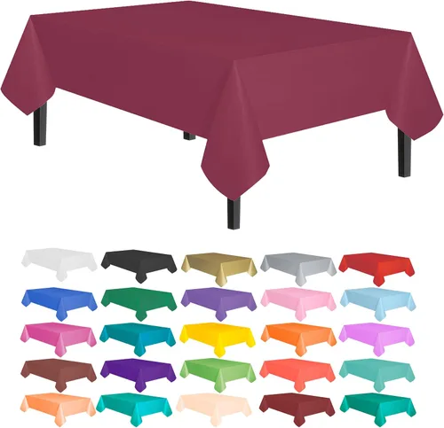 Miniatura 8 de allgala Mantel desechable a prueba de agua, paquete de 6 manteles de 54 x 108 pulgadas, marrón, para fiestas, cumpleaños, bodas, picnic, fiestas