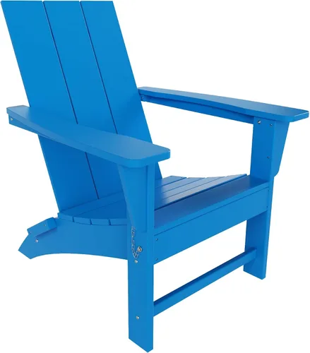 Miniatura 12 de WO Home Furniture - Silla Adirondack plegable de polietileno de alta densidad para todo tipo de clima, resistente a los rayos UV y a la Roble