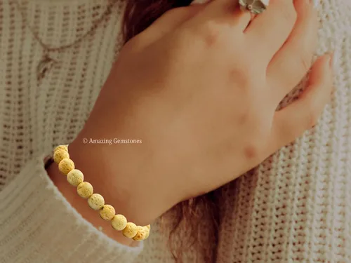 Miniatura 427 de Amazing Gemstone Pulsera de cristal para mujeres y hombres, pulsera de cristal curativo de protección, pulsera elástica con cuentas de piedras