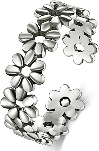 BORUO Anillos de dedo del pie – Anillo de plata de ley con hojas hawaianas – Elegantes anillos de dedo del pie para mujer – Anillos de plata de ley