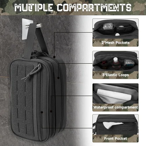 Miniatura 8 de QT&QY Bolsa de lona táctica militar de 40L y neceser táctico, Qt&qy Bolsa de lona militar de 40 l y neceser táctico