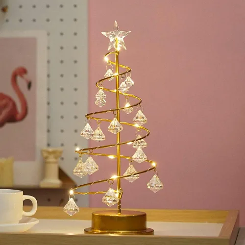 Miniatura 3 de Ulalaza Lámpara LED de alambre de cobre, adornos de hierro forjado, luz nocturna, dormitorio creativo, estilo nórdico, retro, decoración de viento