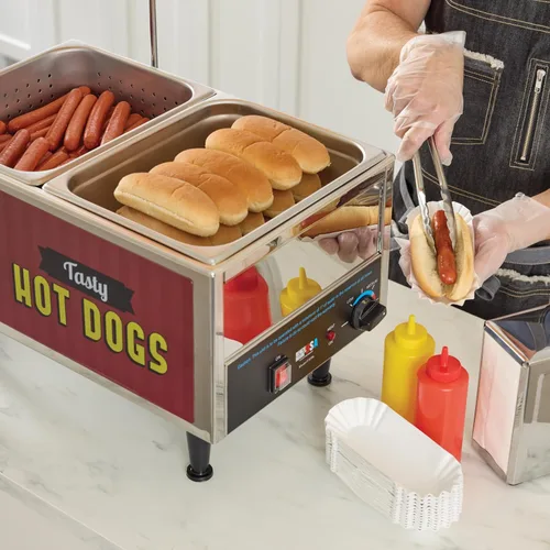 Miniatura 6 de Mini carro Benchmark 60072 con vaporera para hot dogs, de 120 voltios, 1200 watts, 10 amperios