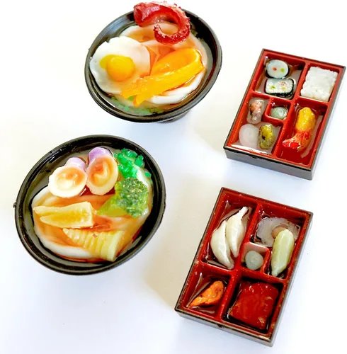 Miniatura 10 de 4 piezas de lindos imanes de refrigerador 3D en miniatura de comida – Fuerte diseño magnético de tabla de cortar para decoración de cocina y hogar