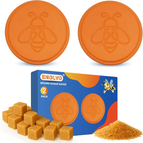 Miniatura 8 de ENOLVO Disco protector de azúcar moreno de terracota, disco para mantener la humedad de los alimentos en un recipiente de almacenamiento