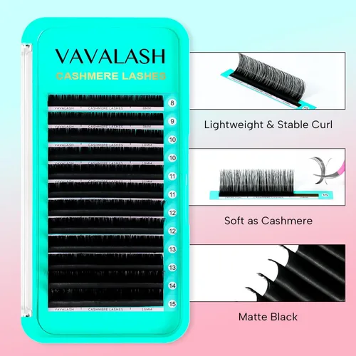 Miniatura 3 de Extensiones de pestañas VAVALASH 0.03/0.05/0.07, pestañas premium de seda en volumen, extensiones de pestañas individuales de 8-20 mm, pestañas