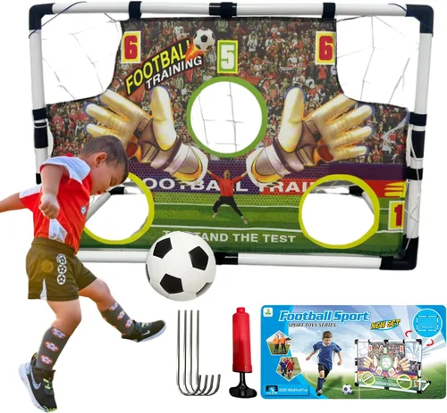 Miniatura 7 de Portería de fútbol para niños para patios traseros Juego de portería de fútbol para exteriores e interiores para niños y niñas de 2 a 8 años Red