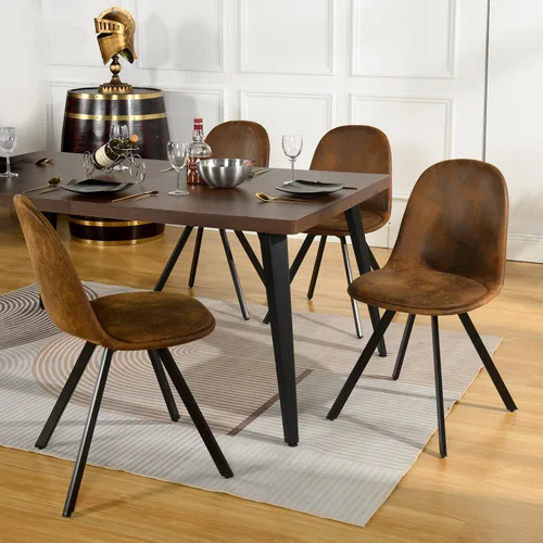 Miniatura 2 de Homy Casa Juego de 4 sillas de comedor tapizadas giratorias, sillas laterales modernas de mediados de siglo con marco de metal para cocina, sala