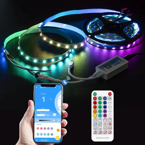 Miniatura 3 de SEZO WS2812B Controlador LED Bluetooth 600pixels/puerto SP611E Control de sincronización de música para WS2811 WS2812 SM16703 UCS1903 direccionable