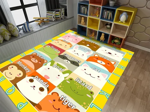 Miniatura 14 de ABC - Tapete de aprendizaje infantil de 2 x 3 pies, rectangular, antideslizante, lavable a máquina, para sala de estar, dormitorio, aula, cuarto