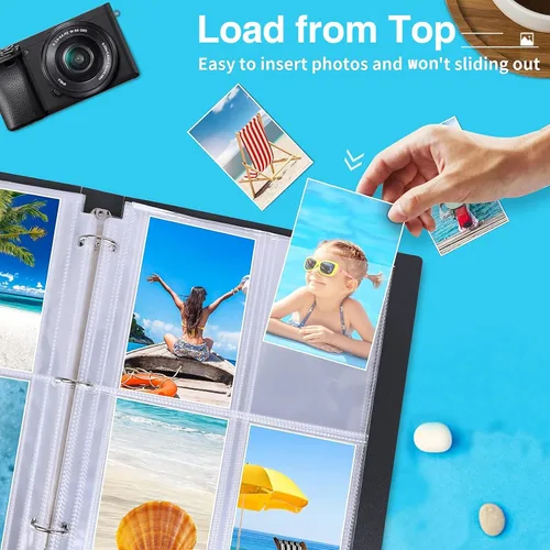 Miniatura 4 de Fabmaker Paquete de 30 fundas de fotos para carpeta de 3 anillas (3.5 x 5, para 240 fotos), protectores de páginas de fotos archivales de 3.5 x 5