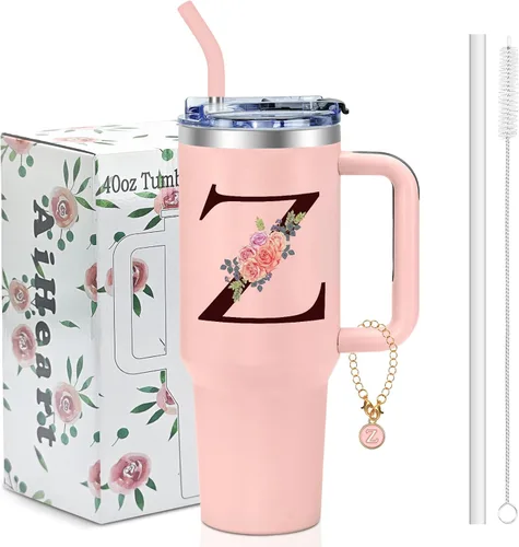 Miniatura 12 de Regalos de cumpleaños para mujeres, vaso con monograma con asa, regalos personalizados para mamá, regalo con monograma para mujer, vasos