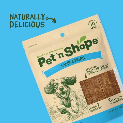 Miniatura 9 de Pet 'n Shape Golosinas para perros de cordero Jerky - 9 onzas