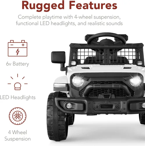 Miniatura 6 de Productos de la mejor elección Camión mini de paseo para niños de 6 V, coche eléctrico de juguete con control remoto para padres, suspensión de 4
