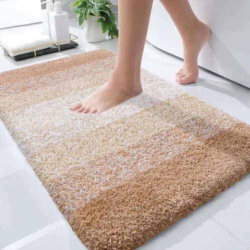 Miniatura 2 de OLANLY Juego de 2 alfombras de baño y alfombras de baño ombré, tamaño de alfombra de baño 30 x 20 pulgadas y juego de alfombra de baño 24 x 16 + 24