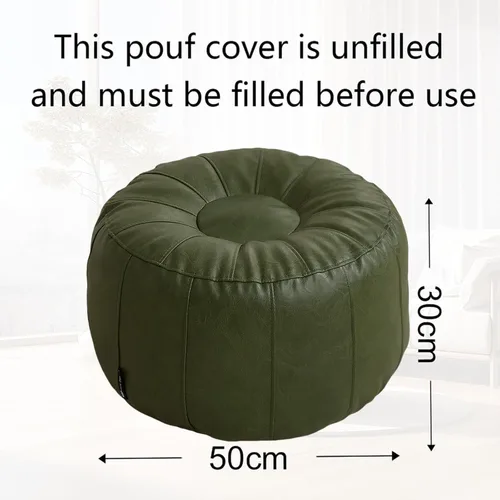 Louis Donné Puf otomano impermeable sin relleno para reposapiés, de piel sintética, estilo marroquí, retro, sin relleno, almacenamiento para libros,