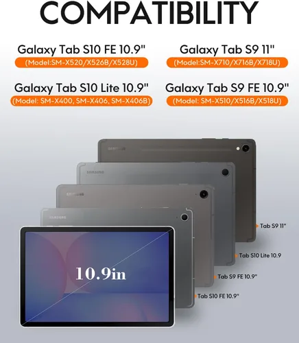 Miniatura 2 de CHESONA Funda para Samsung Galaxy Tab S9 Fe con teclado, retroiluminación de 7 colores, teclado magnético desmontable y soporte para S Pen, funda