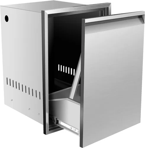 Cajón de basura doble integrado de 16 pulgadas de ancho x 22.3 pulgadas de alto x 18 pulgadas de profundidad, bandeja extraíble para cocina al aire