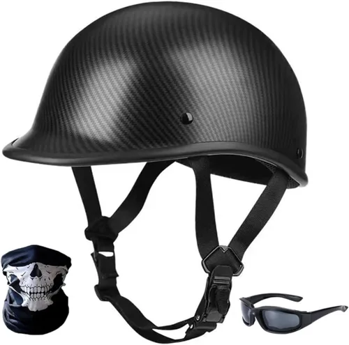 Miniatura 11 de Casco de motocross de media gorra para adultos, casco abierto para motocicleta, ciclismo, motocross, para hombres y mujeres, aprobado por DOT
