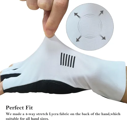 Miniatura 4 de YKYWBIKE Guantes de ciclismo transpirables, guantes deportivos acolchados de medio dedo, guantes de ciclismo antideslizantes, guantes de bicicleta