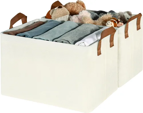 Miniatura 18 de GRANNY SAYS Storage Bins for Closet, Linen Closet Organizers and Storage Baskets with Metal Frame, Shelf Storage Bins for Organizing Bedroom Gris