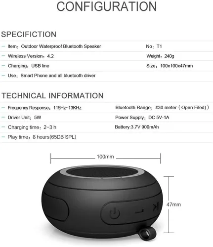 Miniatura 2 de CYBORIS Pequeño altavoz Bluetooth flotante – IPX7 impermeable, a prueba de golpes y portátil, mini altavoz inalámbrico para exteriores con micrófono