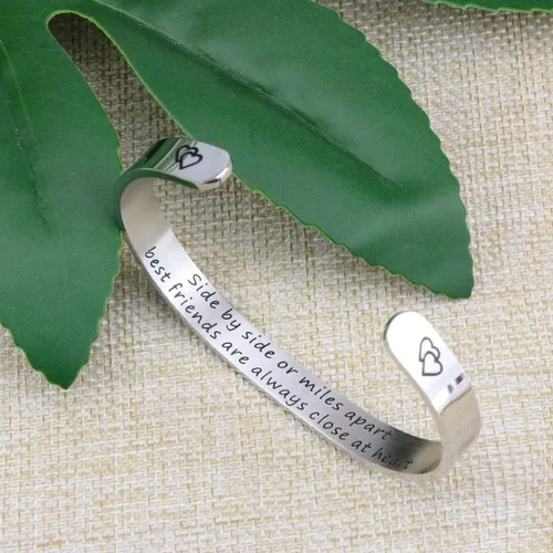 Miniatura 4 de JoycuFF - Pulseras de acero inoxidable para mujer con frase inspiradoramantra (en inglés) oculta, un regalo para mostrarle tu apoyo a tus amigos