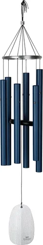 Miniatura 10 de Woodstock Chimes Signature Collection, Campanas del Paraíso, Plata Antigua 32", Campanillas de Viento de Diseños Decorativos para Exteriores, Patio