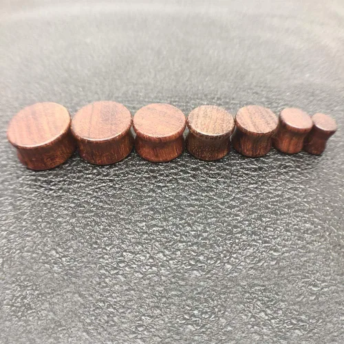 Miniatura 7 de Piercingpops 2 pares de tapones para los oídos de madera natural marrón con doble expansor de calibre de oreja estirado piercing corporal joyería