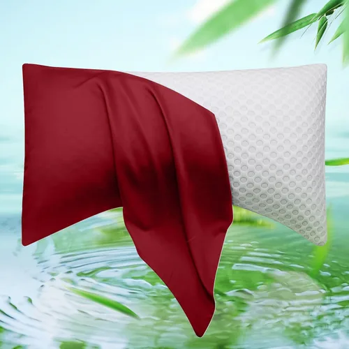 Miniatura 14 de ELIBABA Funda de almohada refrescante de bambú para dormir de lado, tamaño king, 20 x 36 pulgadas, lila claro Morado claro