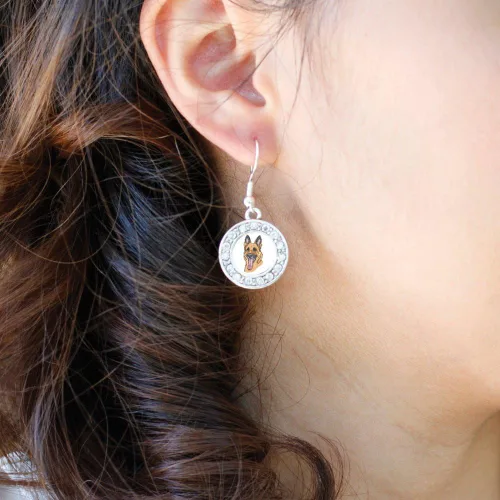 Miniatura 3 de Inspired Silver - Pendientes colgantes de gancho francés con dije de círculo de plata con joyas de circonita cúbica