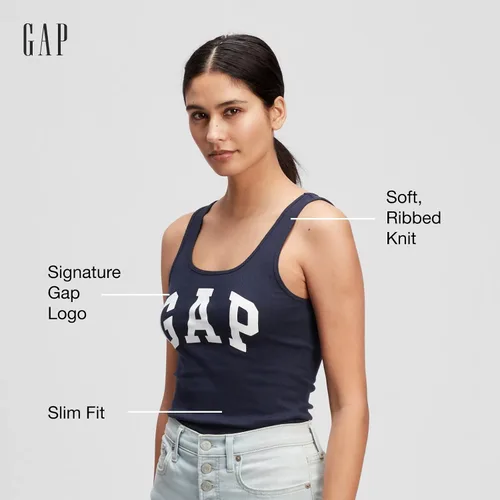 Miniatura 3 de GAP Women's Ribbed Tank Top Logo