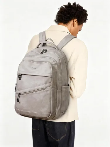 Miniatura 8 de LATMAP Mochila de 43L para mujeres y hombres - Mochila de cuero vegano, bolsa de viaje, maleta de mano, mochila universitaria, para trabajo