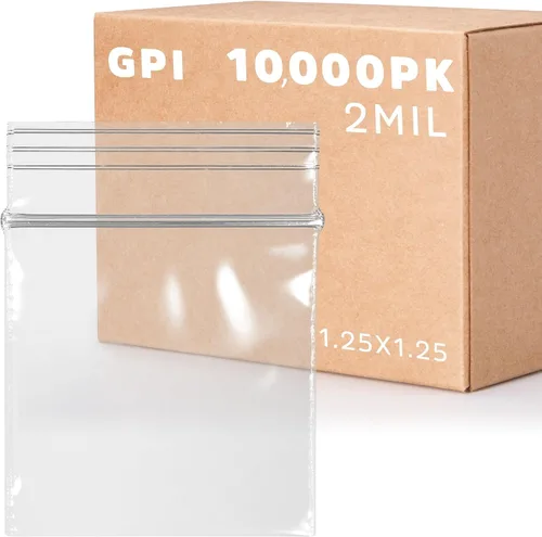 Miniatura 22 de GPI - Paquete de 100 bolsas de plástico transparente con cremallera de 1 x 1 pulgada de grosor, bolsas de plástico transparente con cierre