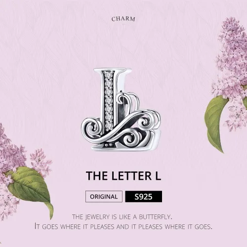 Miniatura 6 de BISAER Dijes de plata de ley 925 con inicial de letra A-Z para pulseras, cuentas del alfabeto, regalos de joyería, Plata esterlina Diamante