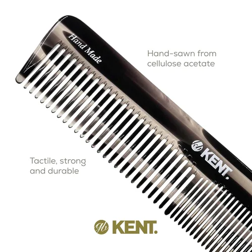 Miniatura 5 de Kent 16TG Peine de tocador para el cabello, doble diente, grafito fino/ancho para cabello, barba y bigote, peine de peluquería grueso/fino
