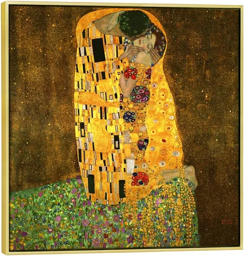 Miniatura 12 de Wieco Art El beso de Gustav Klimt famosas reproducciones de pinturas al óleo envueltas en galería de arte en lienzo para pared de sala de estar