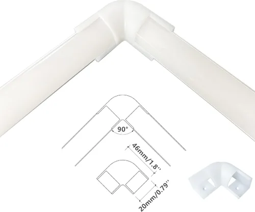 Miniatura 4 de THMOOTHER Paquete de 8 tiras LED en forma de V de 0.630 in de ancho con conector blanco de 90 grados, kit de esquina de perfil de cubierta curvada