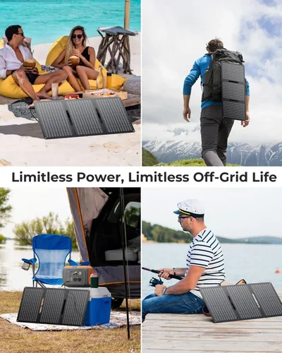 Miniatura 8 de ENOFLO Cargador de panel solar de 30 W YT30 Panel solar plegable IP65 Cargador solar impermeable con QC3.0 USB y salida CC (10 conectores) 24%