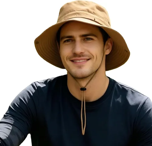 Sombrero de ala súper ancha, protección UPF 50+, sombrero de pescador impermeable para pesca, senderismo, campamento, nailon transpirable y malla