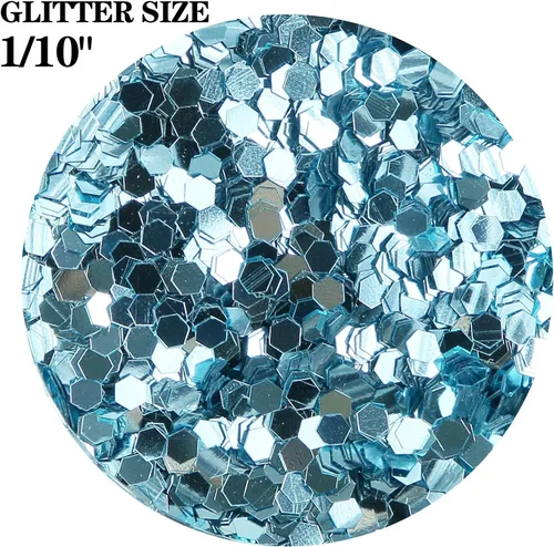 Miniatura 2 de TORC Brillantina gruesa azul verde azulado de 4 onzas para resina, manualidades, arte de uñas, cosméticos, festivales, maquillaje, 1/10 (0.098 in)